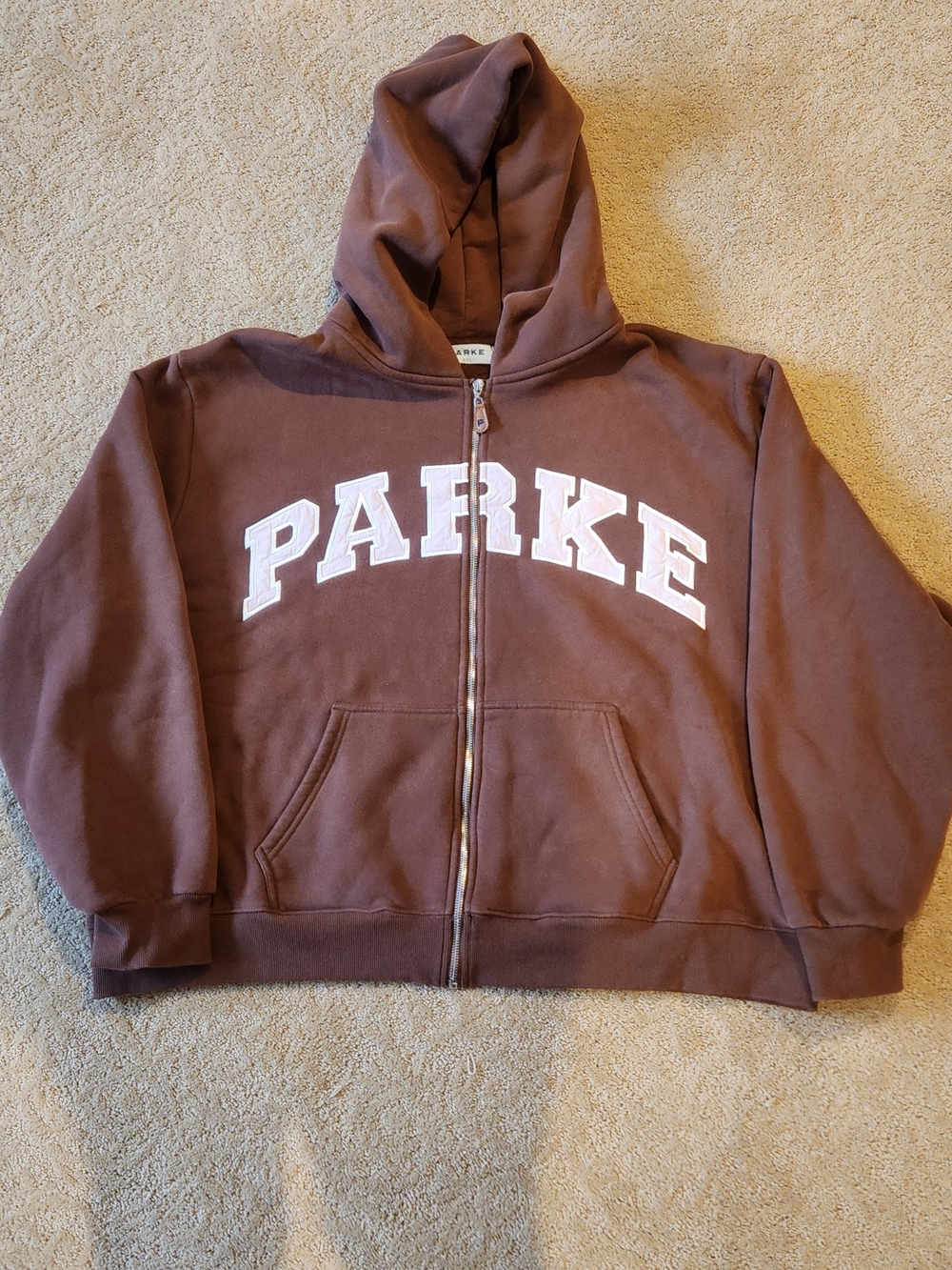 Parke Mocha And Rose Zip Hoodie **RARE** XXL